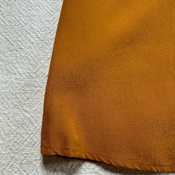 Madewell Ochre Brown Crepe Vneck Button Front Dress S - Picture 4 of 8
